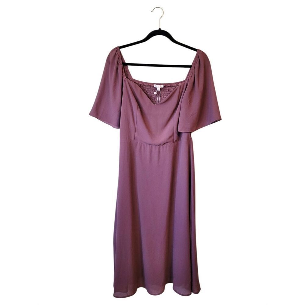 Baltic Born Colette Sweetheart Women’s Vintage Plum Midi Dress Size L NWT